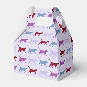 Purple Walking Cat Pattern Favor Box