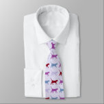 Purple Walking Cat Pattern Tie<br><div class="desc">Rows of walking cats on lilac background</div>