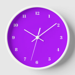 Purple Wall Clock Custom Colours and Numbers Font