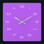 Purple Wall Clock with Custom Colors and Font<br><div class="desc">Custom Colors - Purple Wall Clocks - Choose / add your favorite background and number colors / fonts / size - with Customization tool ! - or Add your text / logo / more ! Good Luck - Be Happy :) MIGNED Design</div>