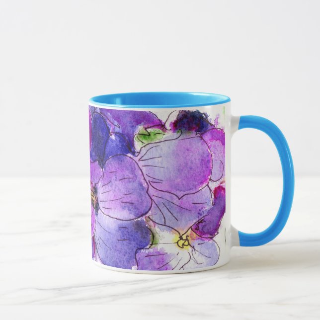 Purple Wallflower Ringer Mug (Right)