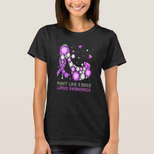 Purple Warrior Fight Lupus Like Boss Lupus Awarene T-Shirt