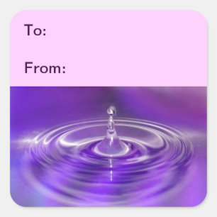 Purple Water Drop Gift Tag Stickers