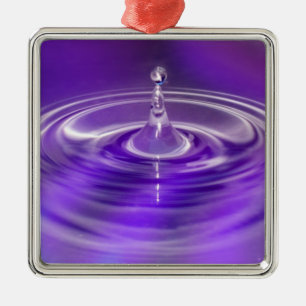 Purple Water Drop Metal Ornament