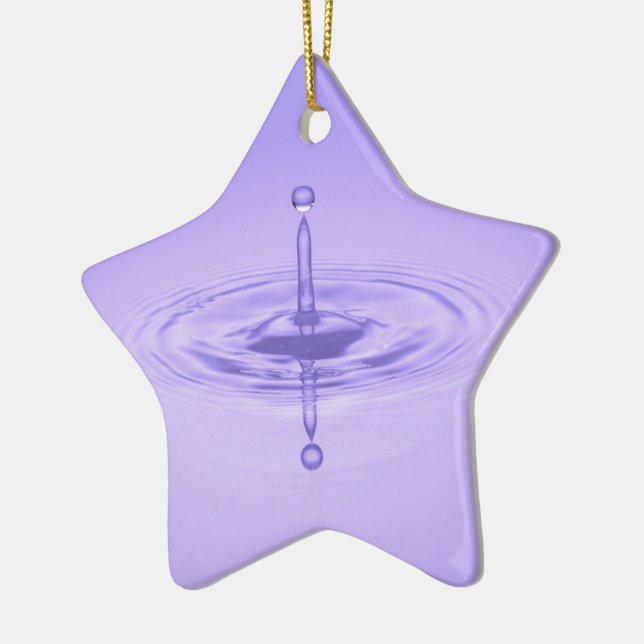 Purple Water Drop Reflection Limitless Ocean Love Ceramic Ornament (Left)