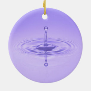 Purple Water Drop Reflection Limitless Ocean Love Ceramic Ornament