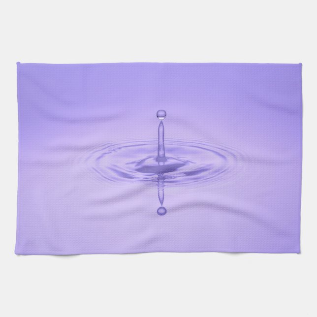 Purple Water Drop Reflection Limitless Ocean Love Kitchen Towel (Horizontal)