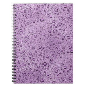 Purple water droplets notebook