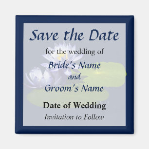 Purple Water Lilies in Sunshine Save the Date Magnet