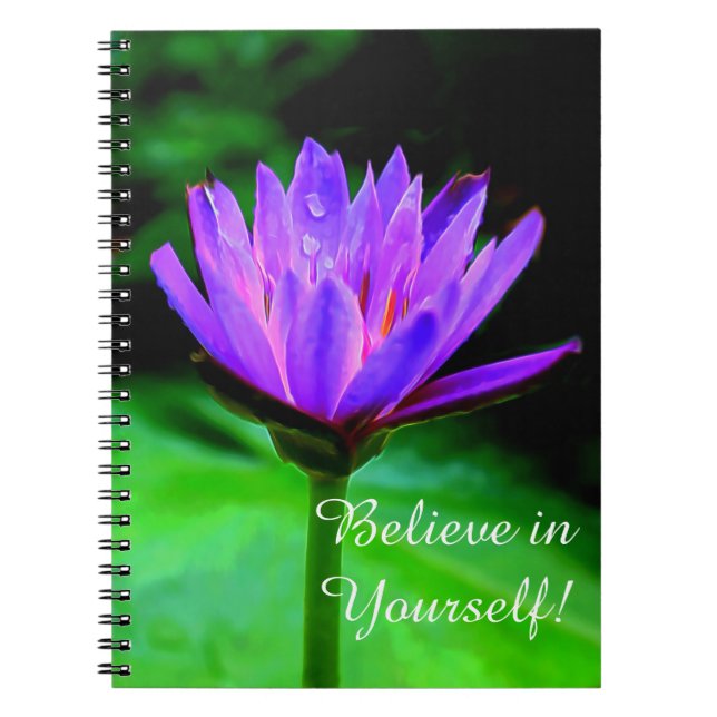Purple Water Lily Notebook (Front)