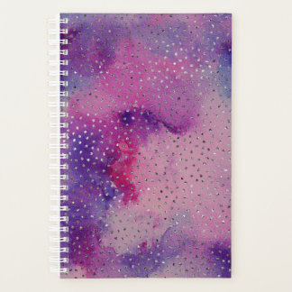 Purple watercolor and glitter planner