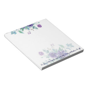 Purple watercolor anemone Ephesians 4:1  Notepad