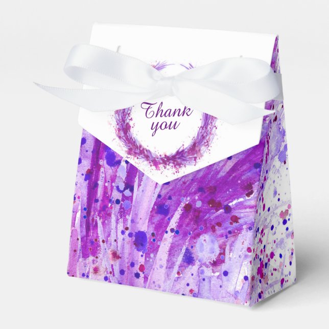 Purple watercolor art thank you gift box (Front Side)