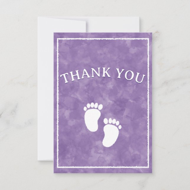 Purple Watercolor Baby Shower Rectangle Template  (Front)
