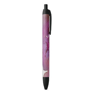 Purple Watercolor Background Black Ink Pen