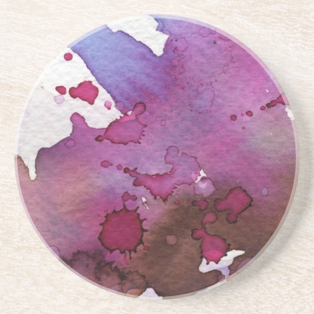 Purple Watercolor Background Coaster (Front)