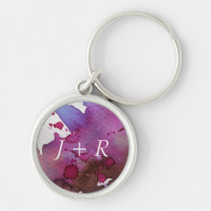 Purple Watercolor Background Keychain