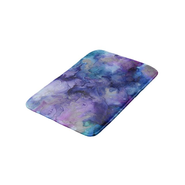 Purple watercolor bath mat (Angled)