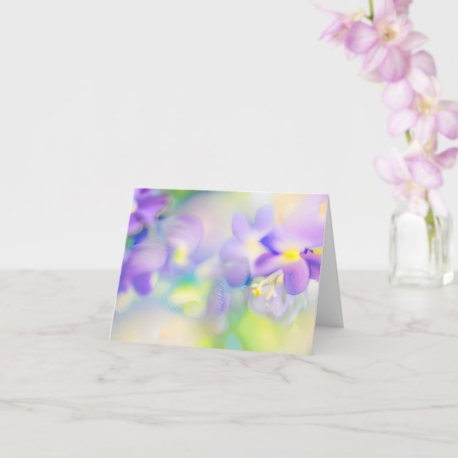 Purple watercolor blossoms customizable card (Orchid)