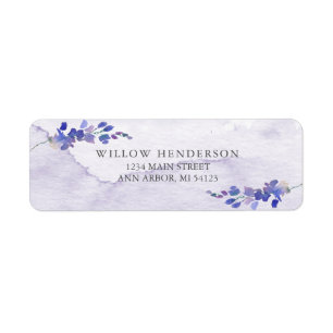 Purple Watercolor Bridal Shower Return Address