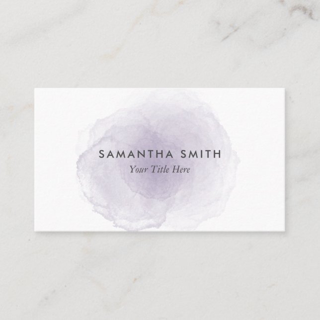 Purple Watercolor Business Card (Front)