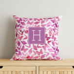 Purple Watercolor Butterflies Monogrammed Throw Pillow<br><div class="desc">Sweet watercolor butterflies pattern in beautiful blue and green hues. Personalize it with your name,  monogram,  or any text of your choice.</div>