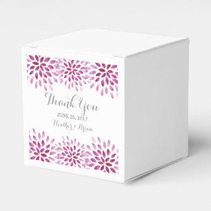 Purple Watercolor Chrysanthemum Favour Boxes