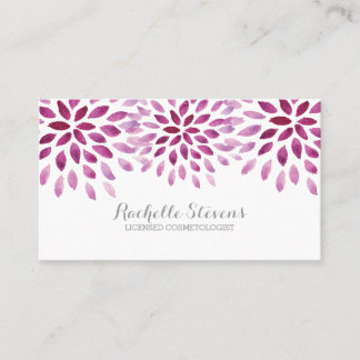 Purple Watercolor Chrysanthemums Business Card