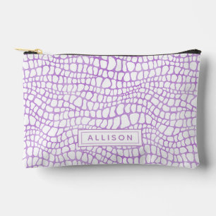 Purple Watercolor Crocodile Skin - Personalized Accessory Pouch