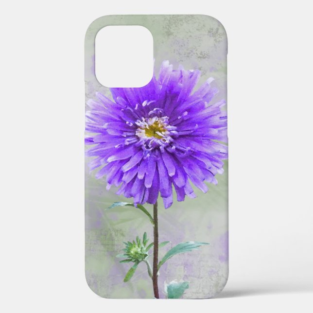 Purple Watercolor Dahlia Case-Mate iPhone Case (Back)