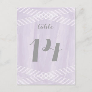 Purple Watercolor Deco Table Number Postcard