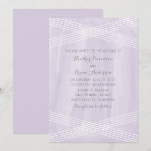 Purple Watercolor Deco Wedding Invite