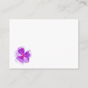 Purple watercolor floral guest place cards