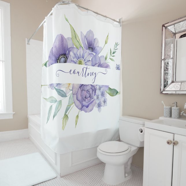 Purple watercolor floral personalized   (In Situ)