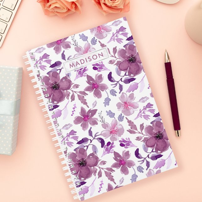 Purple Watercolor Floral Personalized  Planner (Creator Uploaded)