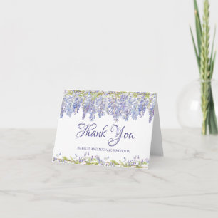 Purple Watercolor Floral Personalized Thank You Card