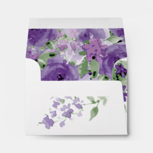 Purple Watercolor Floral Response Envelope