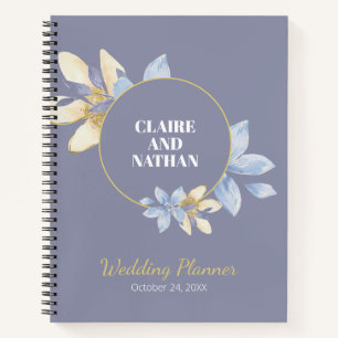 Purple Watercolor Floral Wedding Planner Notebook