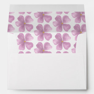 Purple Watercolor Flower Pattern Standard Envelope