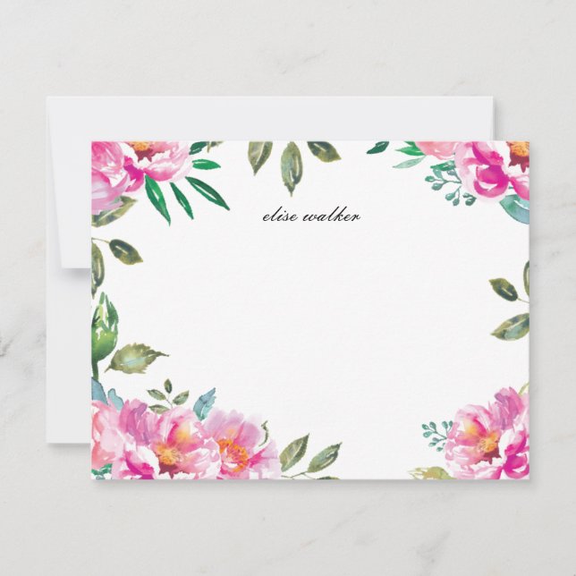 Purple Watercolor Garden | Personalized Stationery Invitation (Front)