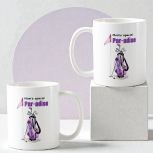 Purple Watercolor Golf Bag, Flag & Ball  Coffee Mug