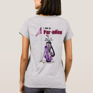 Purple Watercolor Golf Bag, Flag & Ball  T-Shirt