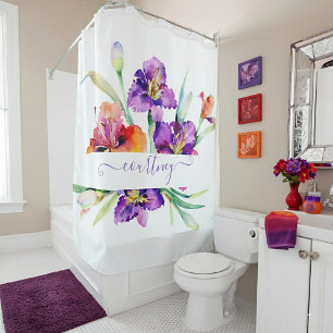 Purple watercolor Iris personalized