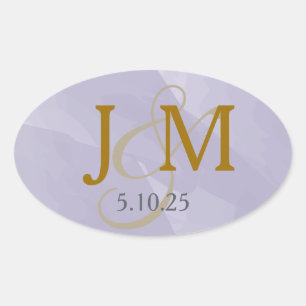 Purple Watercolor Monogram Label