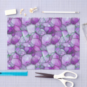 Purple Watercolor Mosaic Sea Glass  Tissue Paper