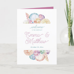 Purple Watercolor Ocean Mermaid Shell Folded Program