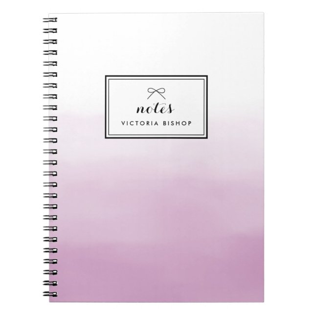 Purple Watercolor Ombre Personalized Notebook (Front)