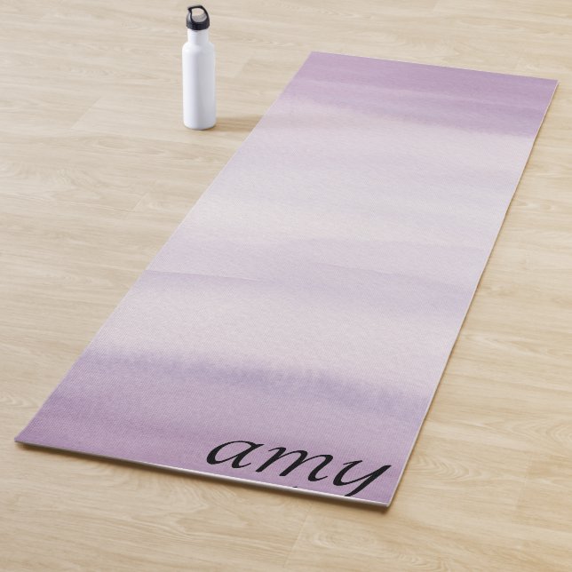 Purple Watercolor Ombre Personalized Yoga Mat (In Situ)