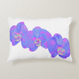 Purple watercolor Orchid painting Accent Pillow