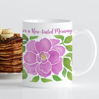 Purple Watercolor Rose Coffee Mug